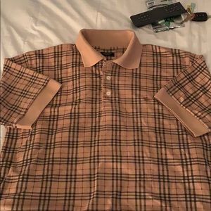 Burberry London plaid polo shirt.